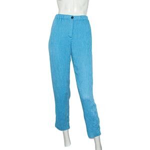 Raquel Allegra Women's textured Crinkle ankle Pants Blue size 0